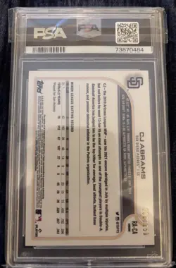 2022 Topps Chrome C.J. Abrams RC Auto Blue Refractor /150 PSA 9/10 RA-CA - Image 2