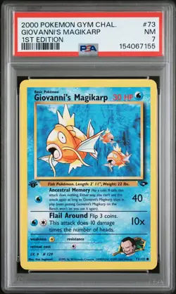 2000 POKEMON GYM CHALLENGE 1ST EDITION #73 GIOVANNI'S MAGIKARP PSA 7 - Image 1