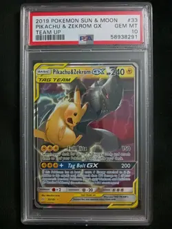 Pokemon 2019 Pikachu & Zekrom GX 33/181 Full Art Team Up GEM MINT PSA 10 - Image 1