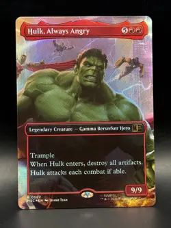 Hulk, Always Angry (Borderless Foil) 502 Commander: Marvel Super Heroes MTG NM - Image 1
