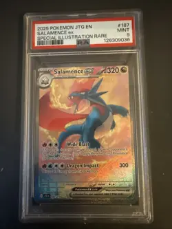 2025 Pokemon Salamence ex Special Illustration Rare #187 PSA 9 Mint - Image 1