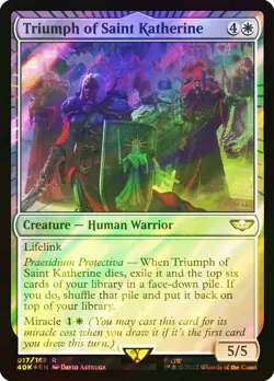 MTG SURGE FOIL Triumph of Saint Katherine - Warhammer 40,000 Commander #017 - Image 1