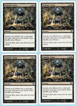Diabolic Tutor x4 4x 2005 MTG Core Set 9th Edition PLAYSET Sorcery SP - NM AZ1 - Image 1