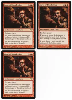 Curse of Bloodletting x3 3x 2012 Dark Ascension Red Rare Enchantment MTG NM AZ1 - Image 1