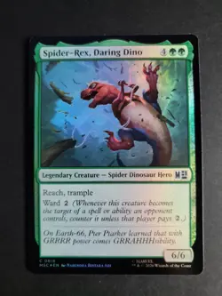 Spider-Rex, Daring Dino (Foil) Common MTG Marvel Super Heroes Commander - Image 1