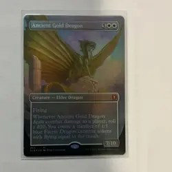 Wizards of the Coast Ancient Gold Dragon Borderless Foil Mythic ENG #365 - Image 1
