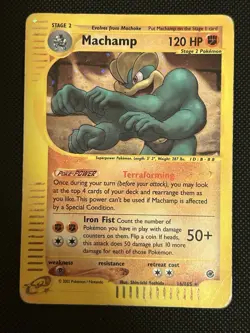 Pokemon TCG Machamp Holo E Series 16/165 Rare HP/ Crease Condition WOTC Vintage - Image 3