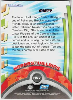 Misty #153 Topps Blue Logo Series 3 Pokemon NM - Image 3