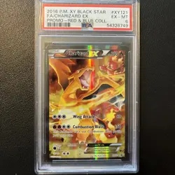 2016 POKEMON XY BLACK STAR PROMO #XY121 FULL ART/CHARIZARD EX PSA 6 - Image 1