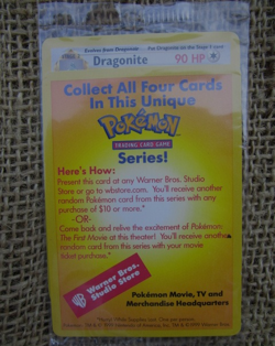 Sealed Dragonite Pokemon The First Movie WB Promo Black Star 1999 Card WOTC New - Image 1
