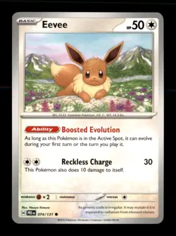 Eevee 074/131 Common Prismatic Evolutions Pokemon Near Mint - Image 1