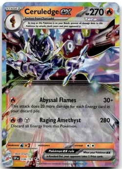 Ceruledge ex 036/191 Double Rare Surging Sparks Pokemon Holo Near Mint - Image 1