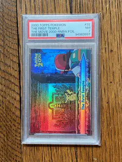Topps Pokemon | The Movie 2000 | Rainbow Holo Foil | The First Temple | PSA 7 - Image 1