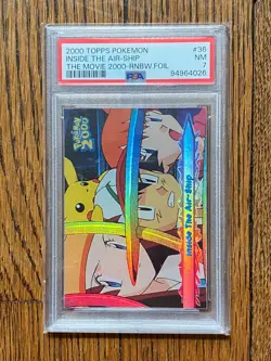 Topps Pokemon | The Movie 2000 | Rainbow Holo Foil | Inside the Air-ship | PSA 7 - Image 1