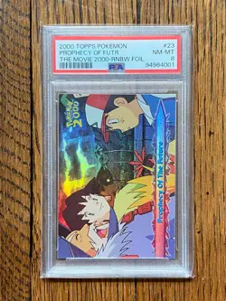 Topps Pokemon | The Movie 2000 | Rainbow Holo Foil | Prophecy of the Fut | PSA 8 - Image 1
