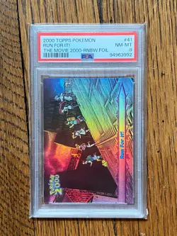 Topps Pokemon | The Movie 2000 | Rainbow Holo Foil | Run for it | PSA 8 - Image 1