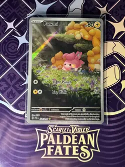Pokemon Paldean Fates NM Pawmi 226/091 Shiny Illustration Rare - Image 1