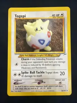 Pokemon TCG Togepi Neo Destiny Uncommon Non-Holo 56/105 Vintage WOTC - Image 1