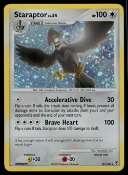 Staraptor 16/130 Holo Rare Diamond & Pearl Pokemon Lightly Played - Image 1