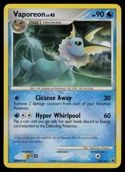 Vaporeon 34/100 Rare Majestic Dawn Pokemon Lightly Played - Image 1