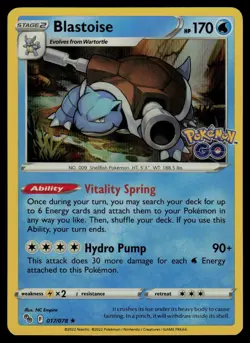 Blastoise 017/078 Holo Rare Pokemon GO Pokemon Lightly Played - Image 1