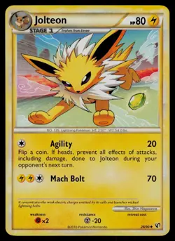 Jolteon 28/90 Uncommon HGSS Undaunted Pokemon Lightly Played - Image 1