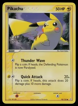 Pikachu 78/110 Common Holon Phantoms Pokemon Lightly Played - Image 1