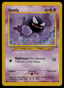 Gastly 65/105 Common Neo Destiny Pokemon Unlimited Lightly Played - Image 1