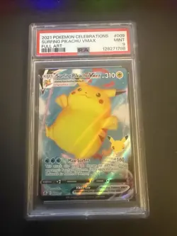 PSA 9 Surfing Pikachu Vmax #9 FA - 2021 Pokemon Celebrations Full Art 009/025 - Image 1
