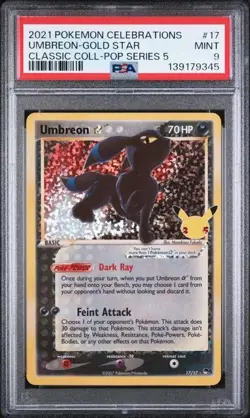2021 POKEMON CELEBRATIONS CLASSIC COLLECTION 17 UMBREON-GOLD STAR - Image 1