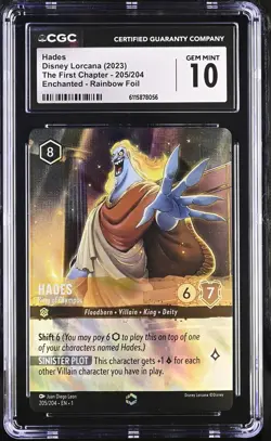 2023 Disney Lorcana The First Chapter Hades CGC 10 #205/204 - Image 1