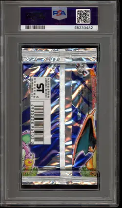 Pokemon Base Set Japanese Short Crimp Sealed Authentic Booster Pack PSA 8 - Image 2