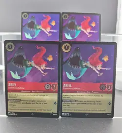 Disney Lorcana Ariel - Adventurous Collector 107/204 Fabled SR Foil 4 Cards - Image 1