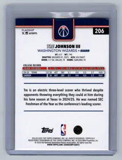 2025-26 Topps #206 Tre Johnson III Foil Pattern - Image 2