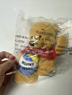 Disney Store Picnic Winnie The Pooh Mini Bean Bag Plush 8" Doll Stuffed NWT - Image 2