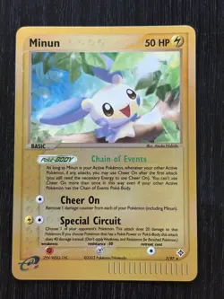 Vintage 2003 Minun EX Dragon Reverse 7/97 NM - Image 1