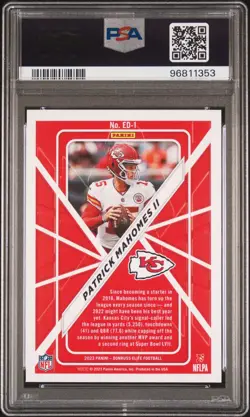 2023 Panini Donruss Elite Patrick Mahomes II Elite Deck Silver SSP PSA 10 - Image 2