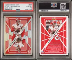 2023 Panini Donruss Elite Patrick Mahomes II Elite Deck Silver SSP PSA 10 - Image 3