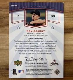 2004 Upper Deck SP Roy Oswalt Patch /44 Star Potential #SPP-RO Astros (Read) - Image 2