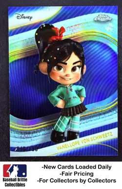 2025 Topps Chrome Disney Vanellope von Schweetz Blue Refractor /150 Wreck Ralph - Image 1