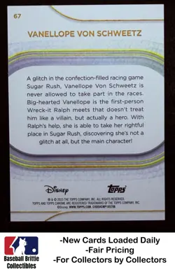 2025 Topps Chrome Disney Vanellope von Schweetz Blue Refractor /150 Wreck Ralph - Image 2