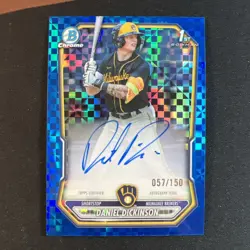 2026 Bowman Chrome 1st Daniel Dickinson #CPA-DD Blue X-Fractor Auto #’ed 57/150 - Image 1