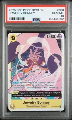 2025 ONE PIECE OP13-CARRYING ON HIS WILL #108 JEWELRY BONNEY PSA 10 - Image 1