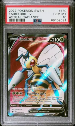 2022 Pokemon Beedrill V 160 Sword & Shield FA Astral Radiance Card PSA 10 GEM MT - Image 1