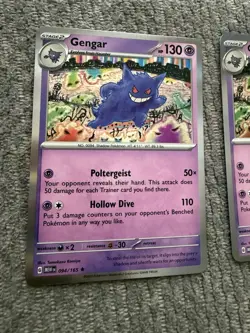 Pokemon TCG Gengar Rare Holo SV Scarlet & Violet 151 Card 094/165 NM 2 Cards - Image 3