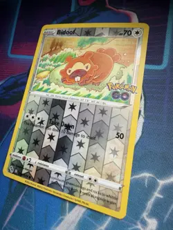 Pokemon Go Reverse Holo Bidoof Peelable Ditto Card 059/078 NM Condition - Image 2