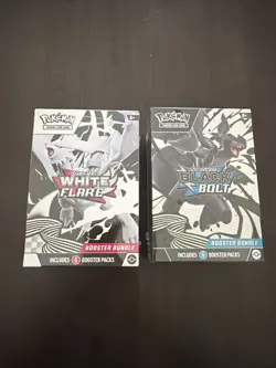 Pokemon TCG Booster Bundle Lot White Flare & Black Bolt English Packs Card - Image 1
