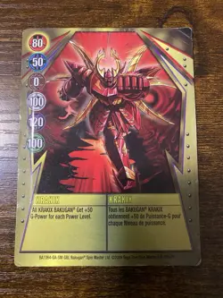 Bakugan KRAKIX Metal Gate Card GOLD 2009 16/48b Spin Master - Image 1