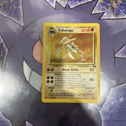 Pokemon Kabutops 9/62 Fossil Holo Rare 60 HP Sharp Sickle Absorb Card English - Image 1