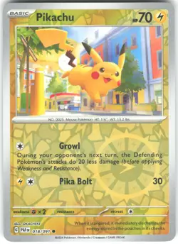 Pikachu 018/091 Paldean Fates Reverse Holo Pokemon Card LP - Image 1
